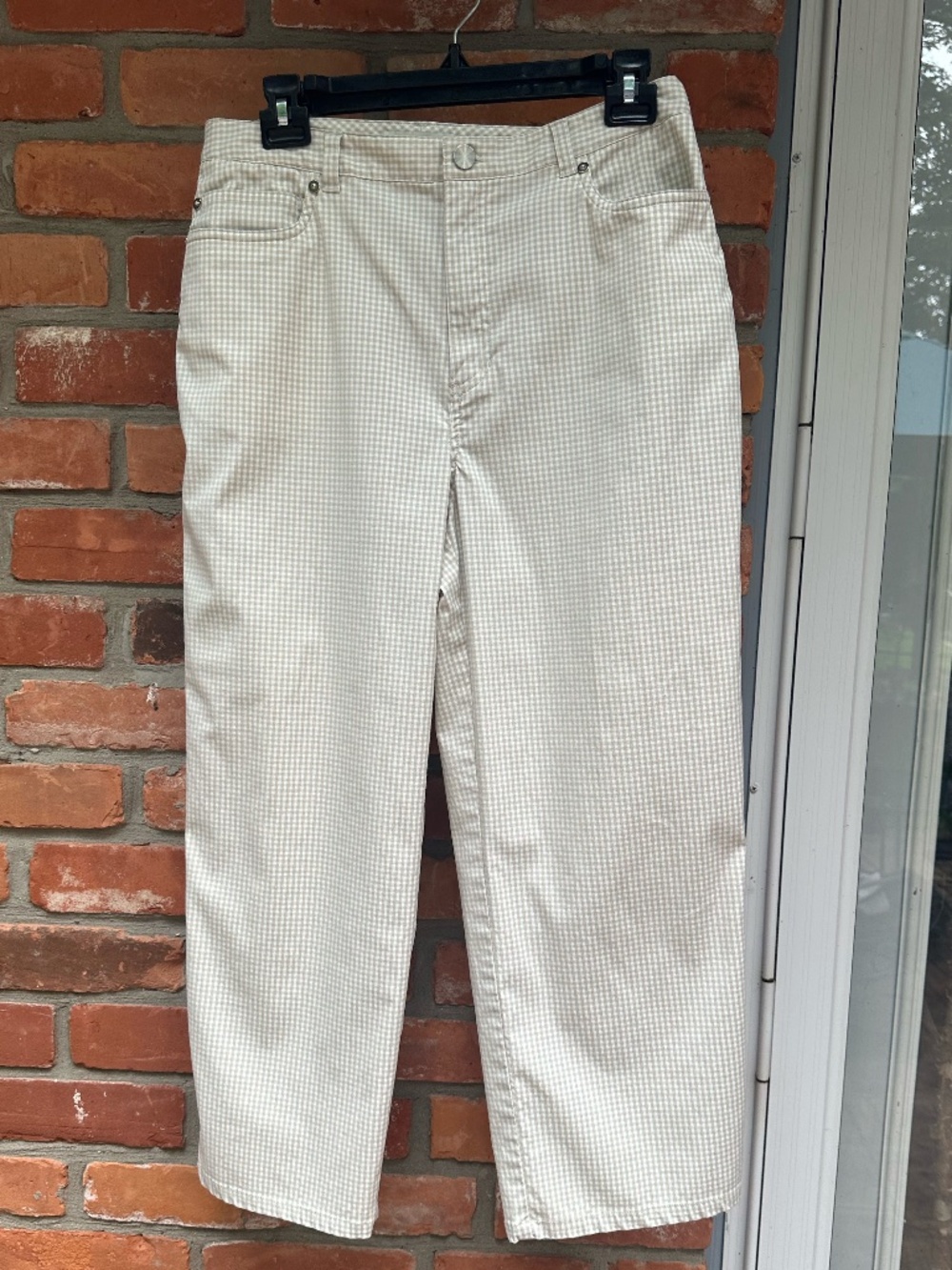 Lord & Taylor Gingham Patterned Cropped Pants ~ 6